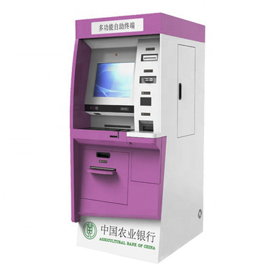 Киоск машины кассира банка наличных денег ATM с читателем и распределителем карты
